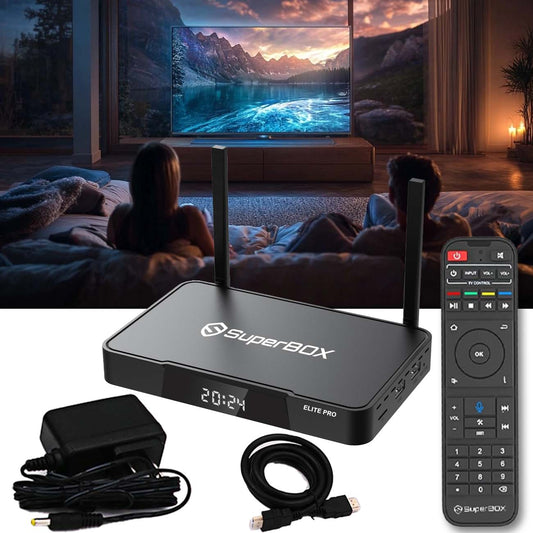 Superbox Elite S6 PRO Full Function, 2025 Newest Package, 4G+32G Powerful Smart Box, Time Shift, Parental Control Time, Super Powerful TV Box with Voice Remote Control, Suitable for Home Use