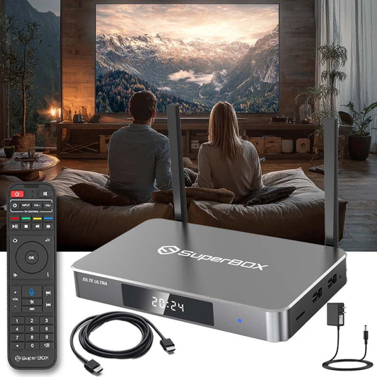 Super Box S6 Eilte Ultra Bundle Full Loaded, 4G & 128G Storage with Upgraded Voice Command Easy Setup Guide
