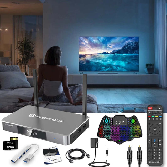 SuperBox S6 Elite Ultra 2024-2025 TV Box: 4GB RAM + 128GB Storage, 6K Ultra HD, Voice Remote | Easy Setup & Parental Control