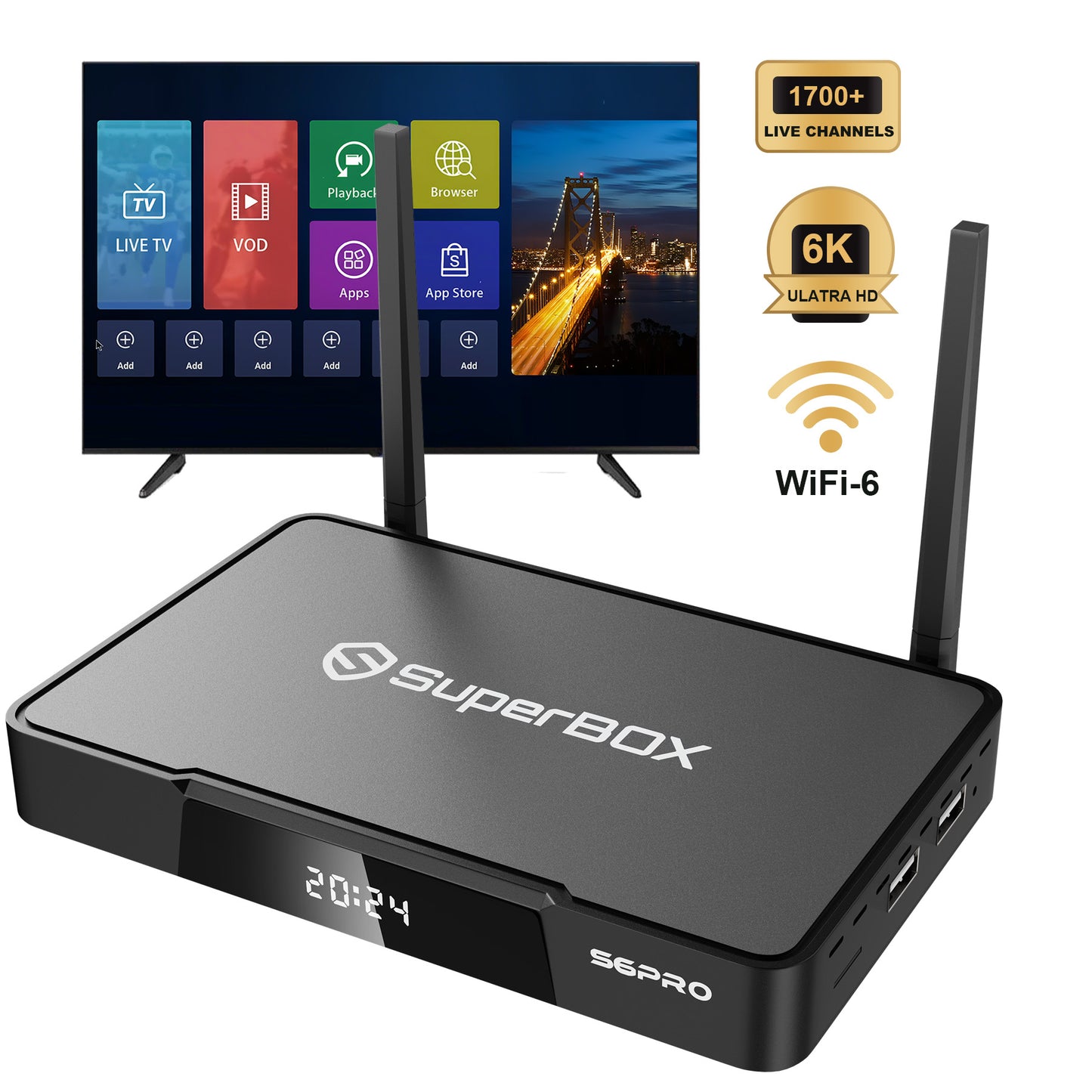 Superbox S6 Pro Dual Band Wi-Fi 2.4Ghz 5Ghz Supports 6K Video